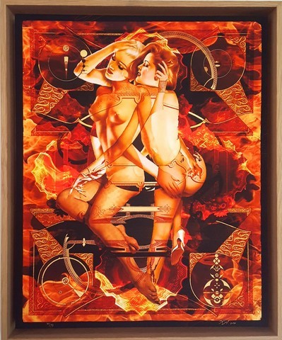 print litho handiedan papillon rouge