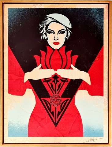 FLOWER WOMAN HPM / SHEPARD FAIREY.