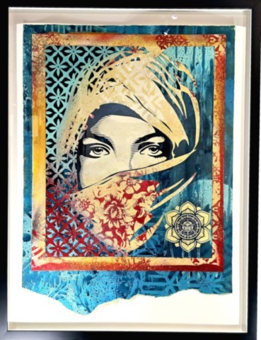 BIRD STAMP BLUE / SHEPARD FAIREY.