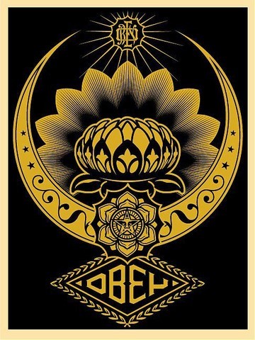 LOTUS ORNAMENT GOLD / SHEPARD FAIREY (OBEY).