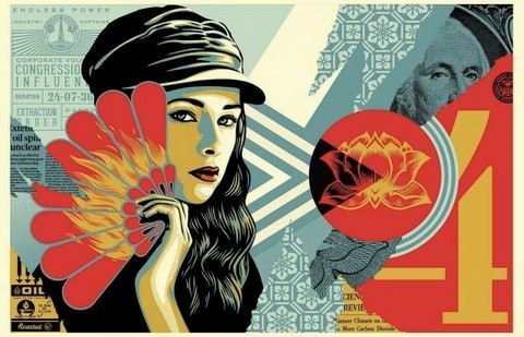 FAN THE FLAMES / SHEPARD FAIREY (OBEY).