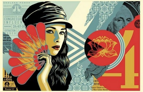 FAN THE FLAMES / SHEPARD FAIREY (OBEY).