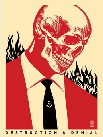 DESTRUCTION AND DENIAL vente achat obey serigraphie