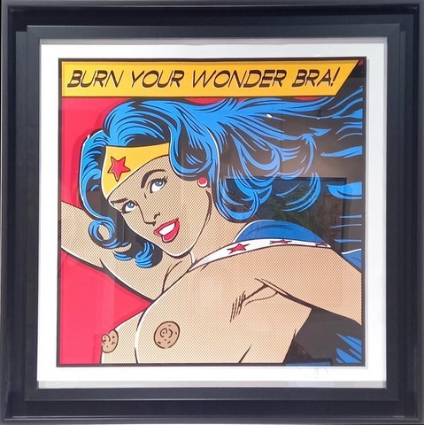 burn your wonder bra, serigraphie litho denial